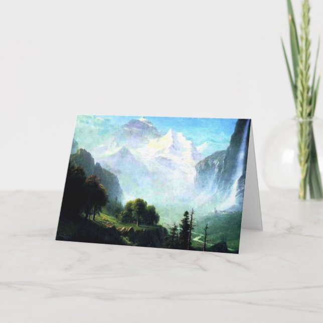 Bierstadt - Staubbach Falls nära Lauterbrunnen Kort (Framsida)