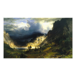 Bierstadt Storm i Rocky mountains Fototryck