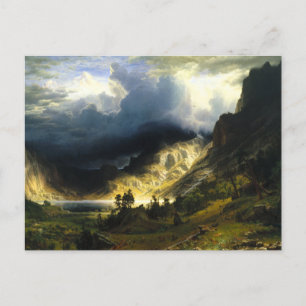 Bierstadt Storm i Rocky mountains vykort