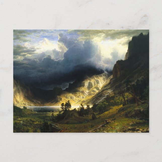 Bierstadt Storm i Rocky mountains vykort (Framsida)
