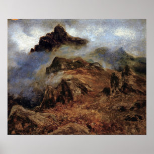 Bierstadt - Studie av Rocky mountains Poster