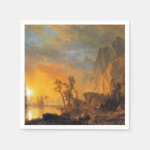 Bierstadt Sunset in the Rockies Painting