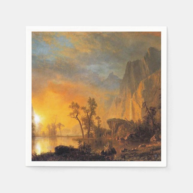 Bierstadt Sunset in the Rockies Painting Pappersservett (Framsidan)