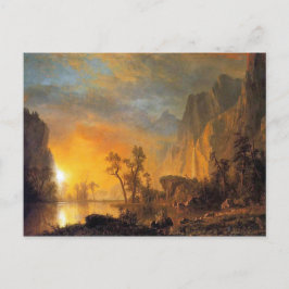 Bierstadt Sunset in the Rockies Painting Vykort