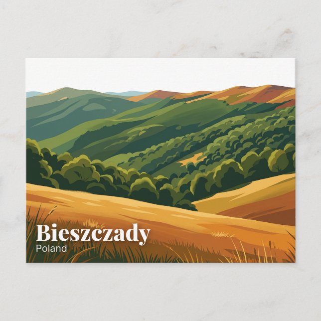 Bieszczady nationalpark Polen Vykort (Framsida)