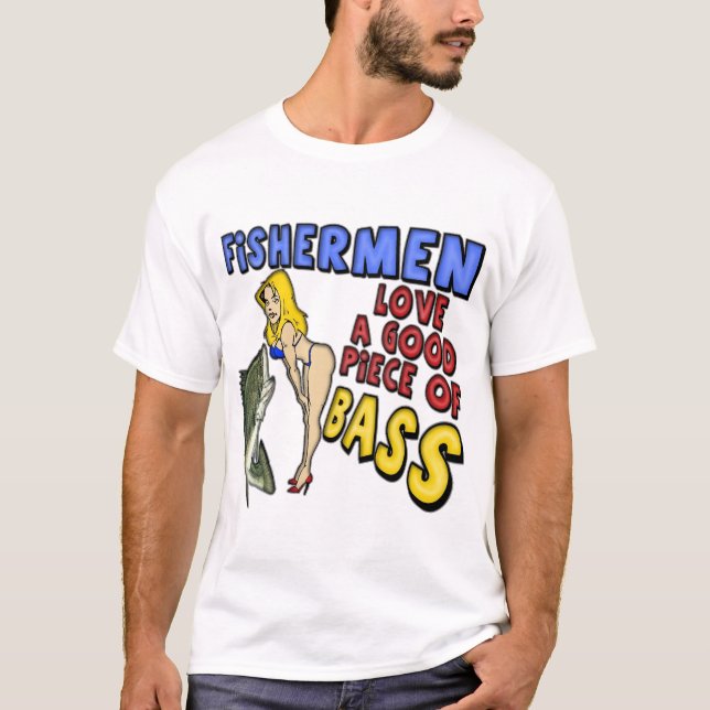 Biet av bas- fiskeT-tröja och gåvor T Shirt (Framsida)