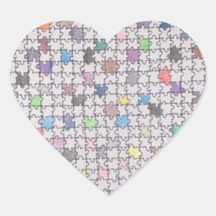 biet-dekaler för puzzel Hand plockade Hjärtformat Klistermärke