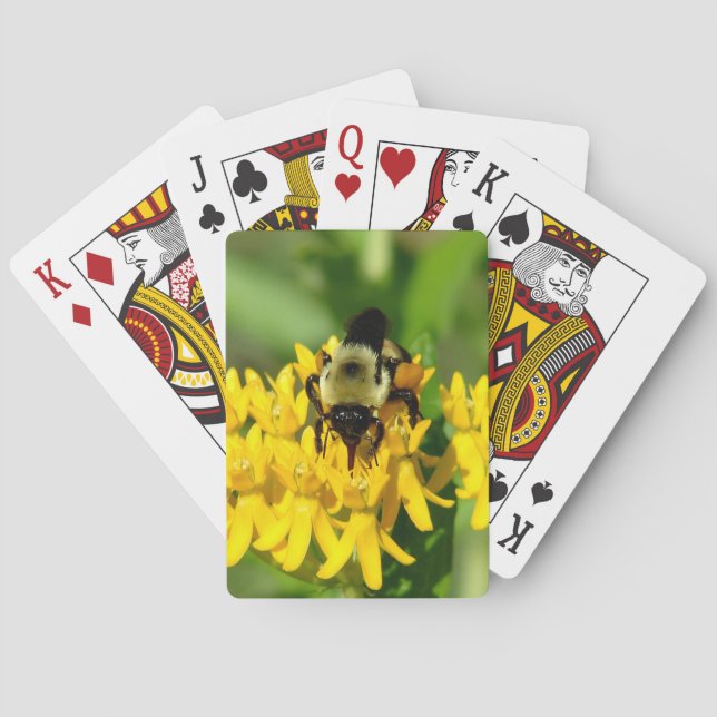 Biet festar på fjärilsväxtens vilda blommor casinokort (Baksidan)
