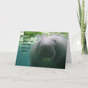 Biet för Manateefödelsedagjumbo av tårtadamen - Kort