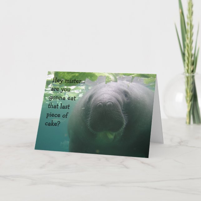 Biet för Manateefödelsedagjumbo av tårtamisteren - Kort (Framsida)