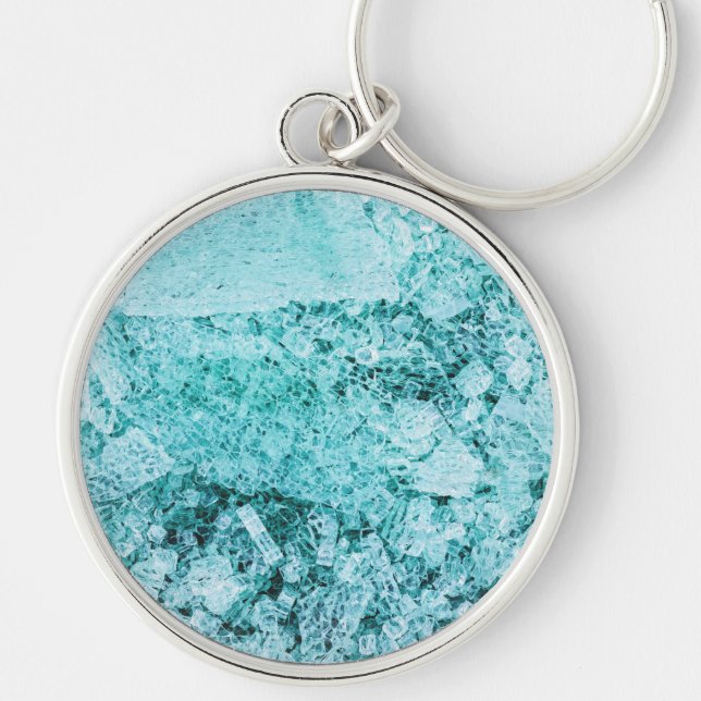 biet för psykisk integration rund silverfärgad nyckelring (Framsidan)