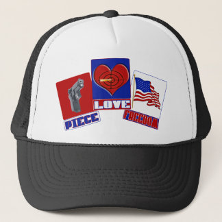 BIET (FRED) KÄRLEK (HEART) FRIHET (USA FLAGGA) KEPS