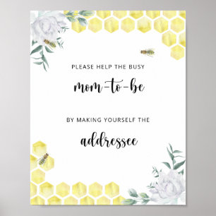 Biet hjälper Busy Mamma till Be Adress och kuverte Poster