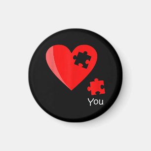 Biet Hjärtat Pussel Valetines Day Shirt Gif saknas Magnet