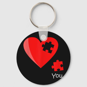 Biet Hjärtat Pussel Valetines Day Shirt Gif saknas Nyckelring