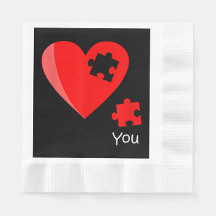 Biet Hjärtat Pussel Valetines Day Shirt Gif saknas Pappersservett