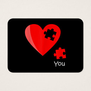 Biet Hjärtat Pussel Valetines Day Shirt Gif saknas Visitkort