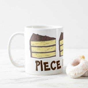 Biet i Cake Gult Chocolate Lagrar Cake Slice Kaffemugg