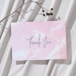 Biet i Heaven Baby Shower Rosa Clouds Tack Kort
