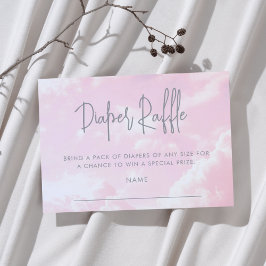 Biet i Heaven Baby Shower Rosa Diaper Raffle Tilläggskort