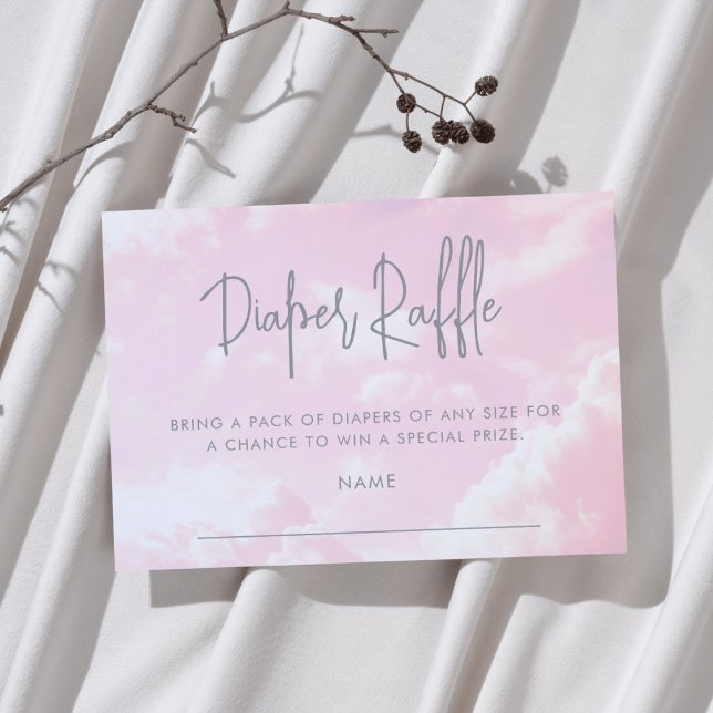 Biet i Heaven Baby Shower Rosa Diaper Raffle Tilläggskort (Skapare uppladdad)