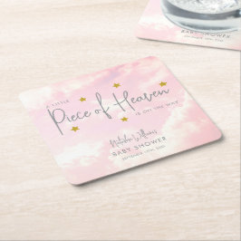 Biet i Heaven Clouds Baby Shower Underlägg Papper Kvadrat