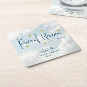 Biet i Heaven Clouds Baby Shower Underlägg Papper Kvadrat