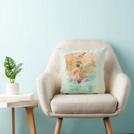 Biet i Heaven Quote Boho Flowers Kudde