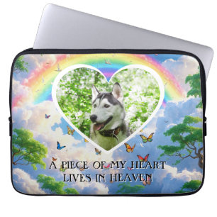 Biet i mitt hjärta Lives i Heaven Hund Memorial Laptop Fodral