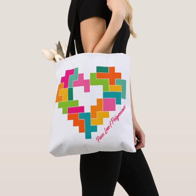 Biet, Kärlek & Polyominoes Tote Tygkasse (Närbild)