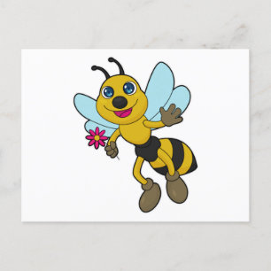 Biet med blomma vykort