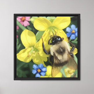 Biet på gul blomma canvastryck