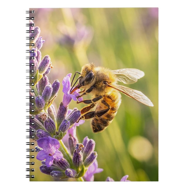 Biet på lavendel anteckningsbok (Framsidan)