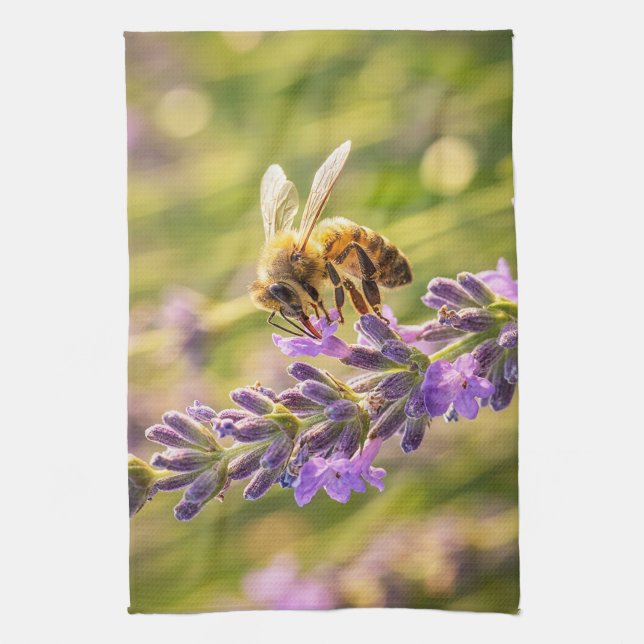 Biet på lavendel kökshandduk (Vertikal)