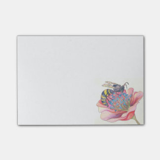 biet på rosablomma postar den noterar post-it block