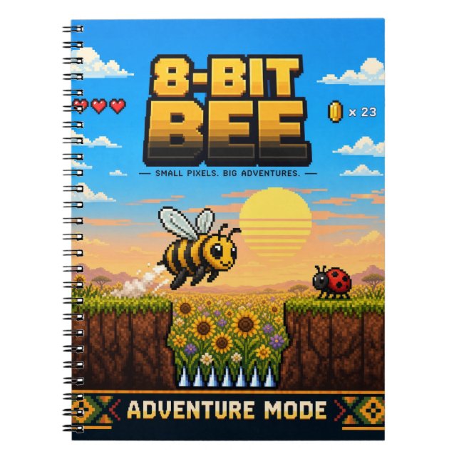 Biet, Retro 8-Bit Pixel Art Anteckningsbok (Framsidan)