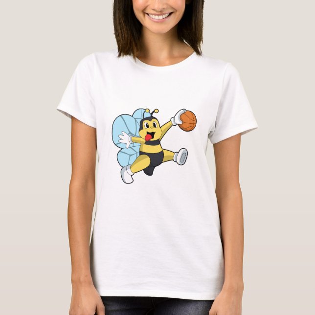 Biet som basketbollspelare med basketboll t shirt (Framsida)