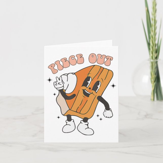 Biet ut Pumpkin Paj Retro Thanksgiving Fall Vibe Kort (Framsida)