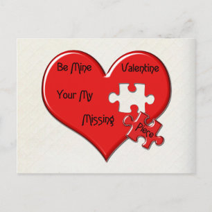 Biet Valentine Heart-vykort saknas Helg Vykort