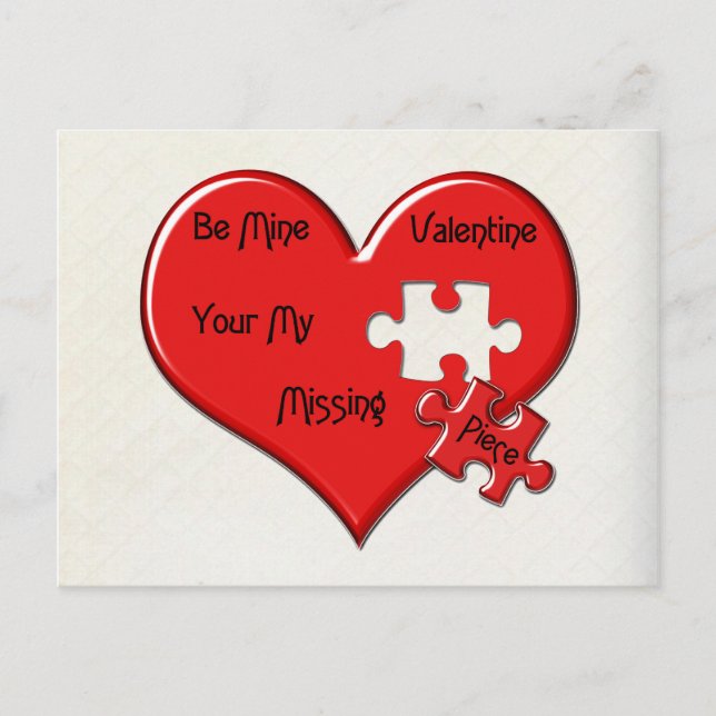 Biet Valentine Heart-vykort saknas Helg Vykort (Framsida)