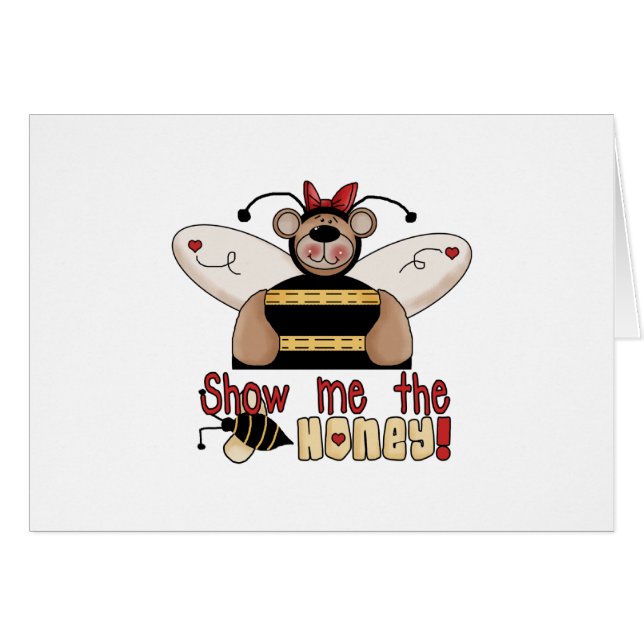 Biet visar mig honungen hälsningskort (Framsidan Horizontal)