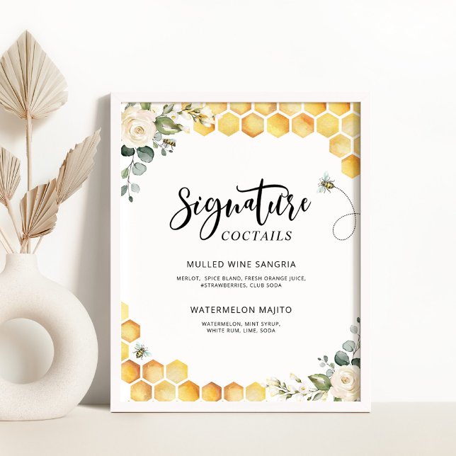 Biets blommigt Namnteckning coctails Poster (Skapare uppladdad)