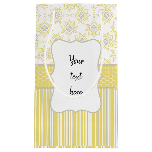 Biets Gult och Grått Geometrisk Anpassningsbar (Framsidan)