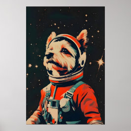 Biewer Terrier Astronaut Affisch, Biewer Terrier Poster