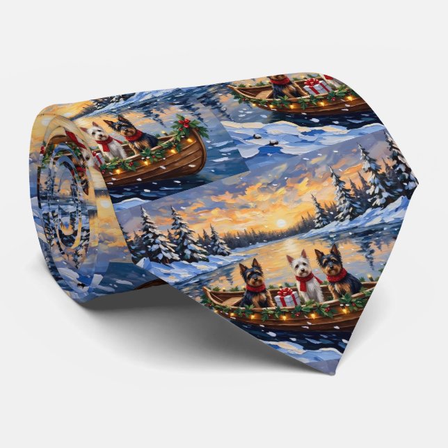 Biewer Terrier Christmas Boat Holiday Slips (Rullad)