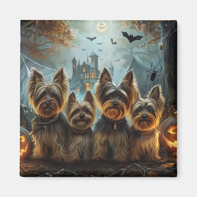 Biewer Terrier Halloween Night Doggy Delight Magnet (Framsidan)