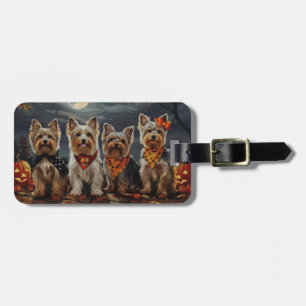 Biewer Terrier Halloween Spooky Bagagebricka