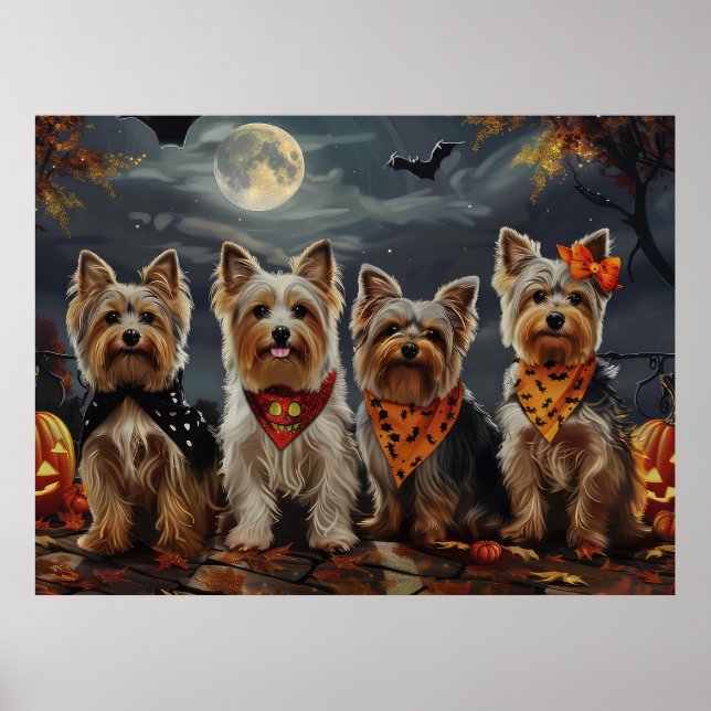 Biewer Terrier Halloween Spooky Poster (Framsidan)