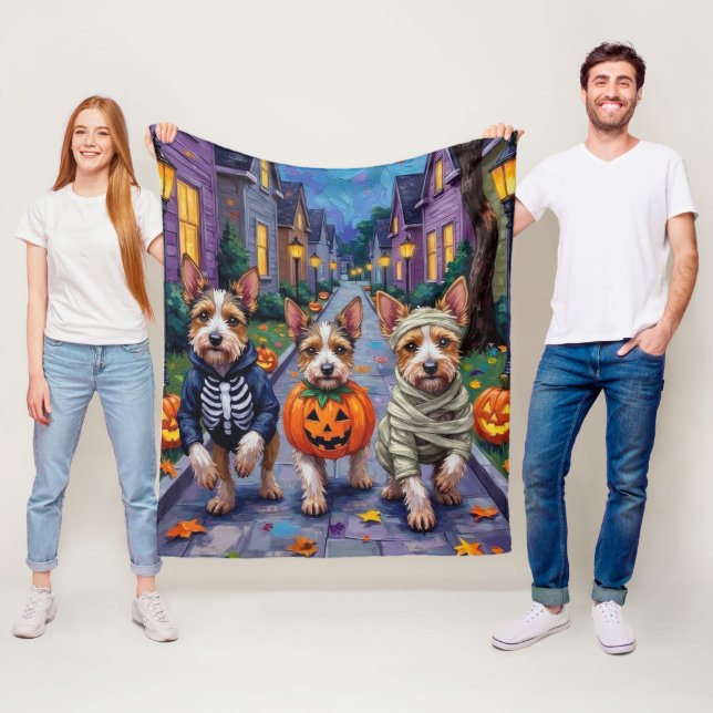 Biewer Terrier Halloweenkostym Fleecefilt (På plats)