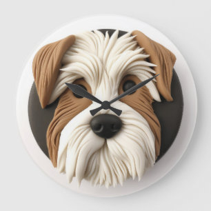 Biewer Terrier Hund 3D Inspired Stor Klocka